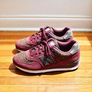 New Balance 574 Dark Red Winter Nights Women's Lifestyle Sneakers Size 8 New